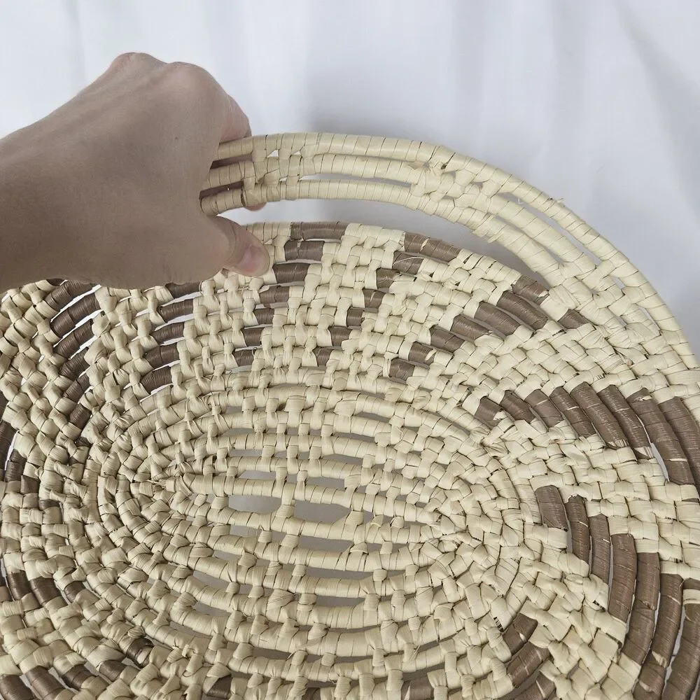 Vintage Handwoven Woven Basket Tray 13